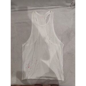 DSQUARED2 women’s tank top white with orange splatter design size S